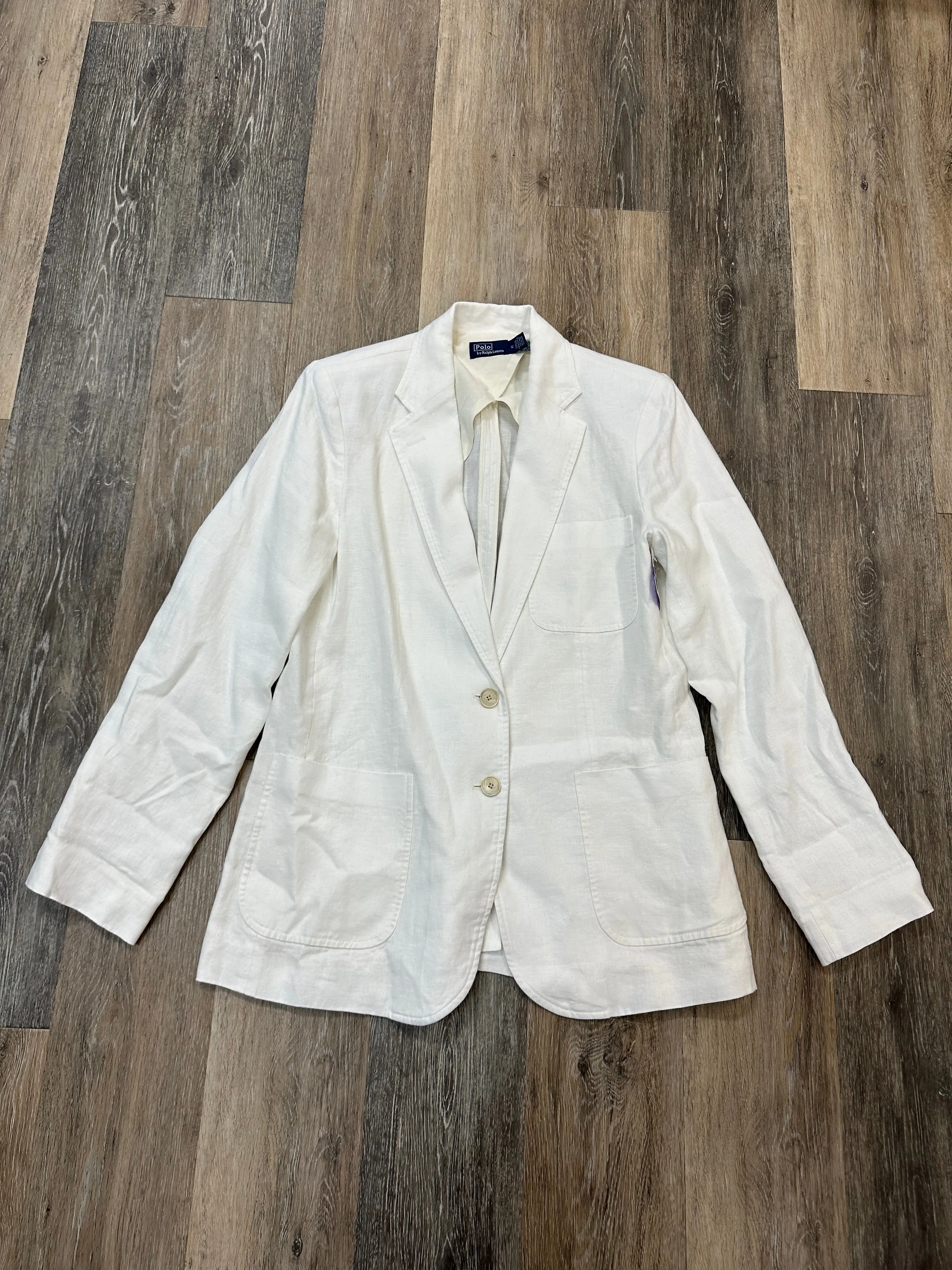 Blazer By Polo Ralph Lauren In White, Size: 12 Comfortable Look ReinforcedHem