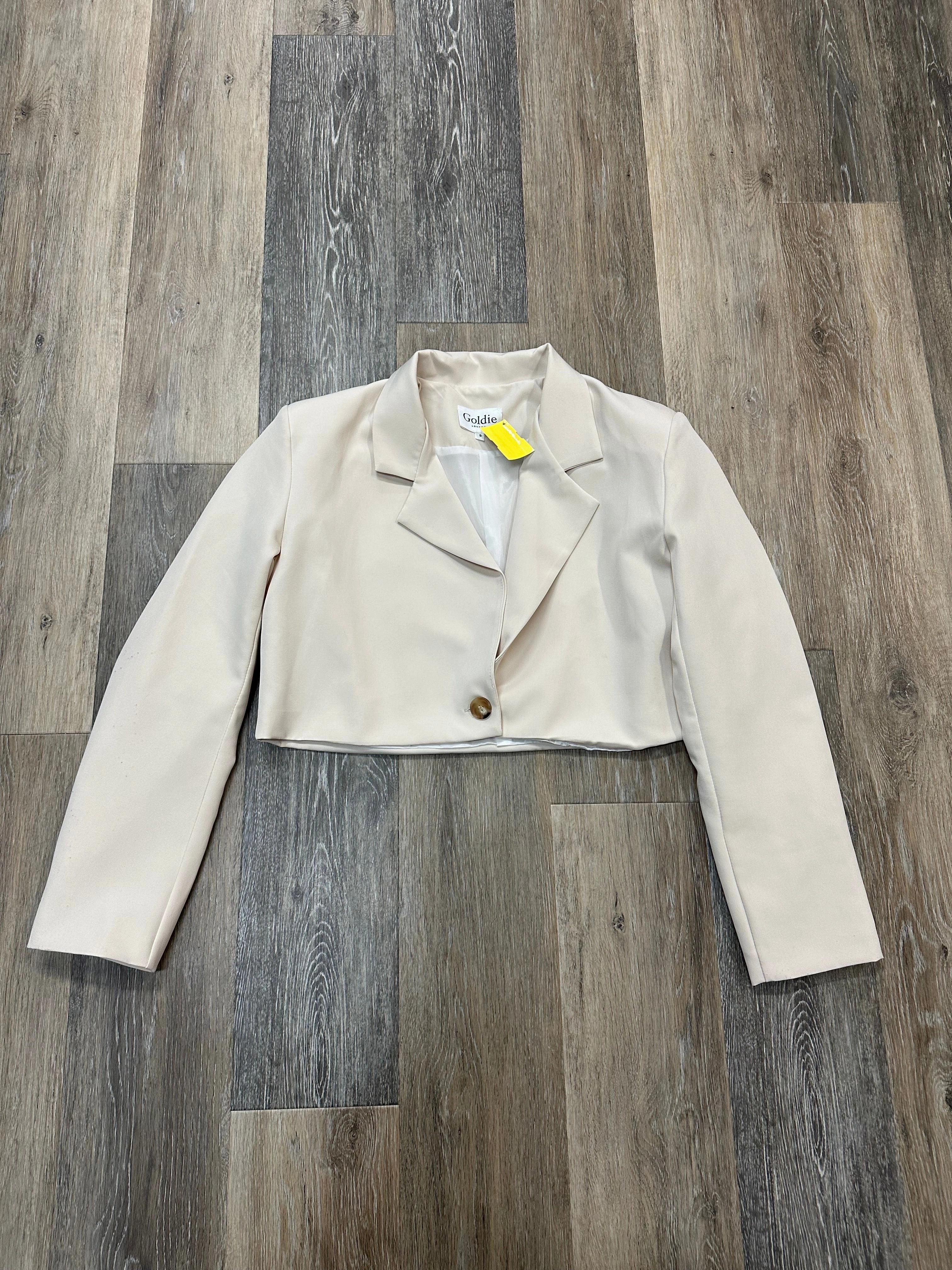Casual Pullover Blazer By Goldie In Beige, Size: S
