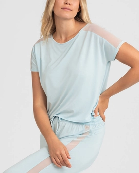 Layered Hem Design Moisture Wicking Fabric BlissWear Short Sleeve Top