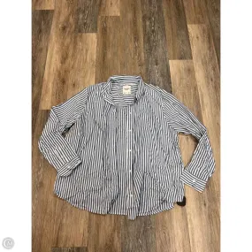 ChafeFreeEdging GarmentWashed Softness Blouse Long Sleeve By Abercrombie And Fitch In Striped Pattern, Size: Xl