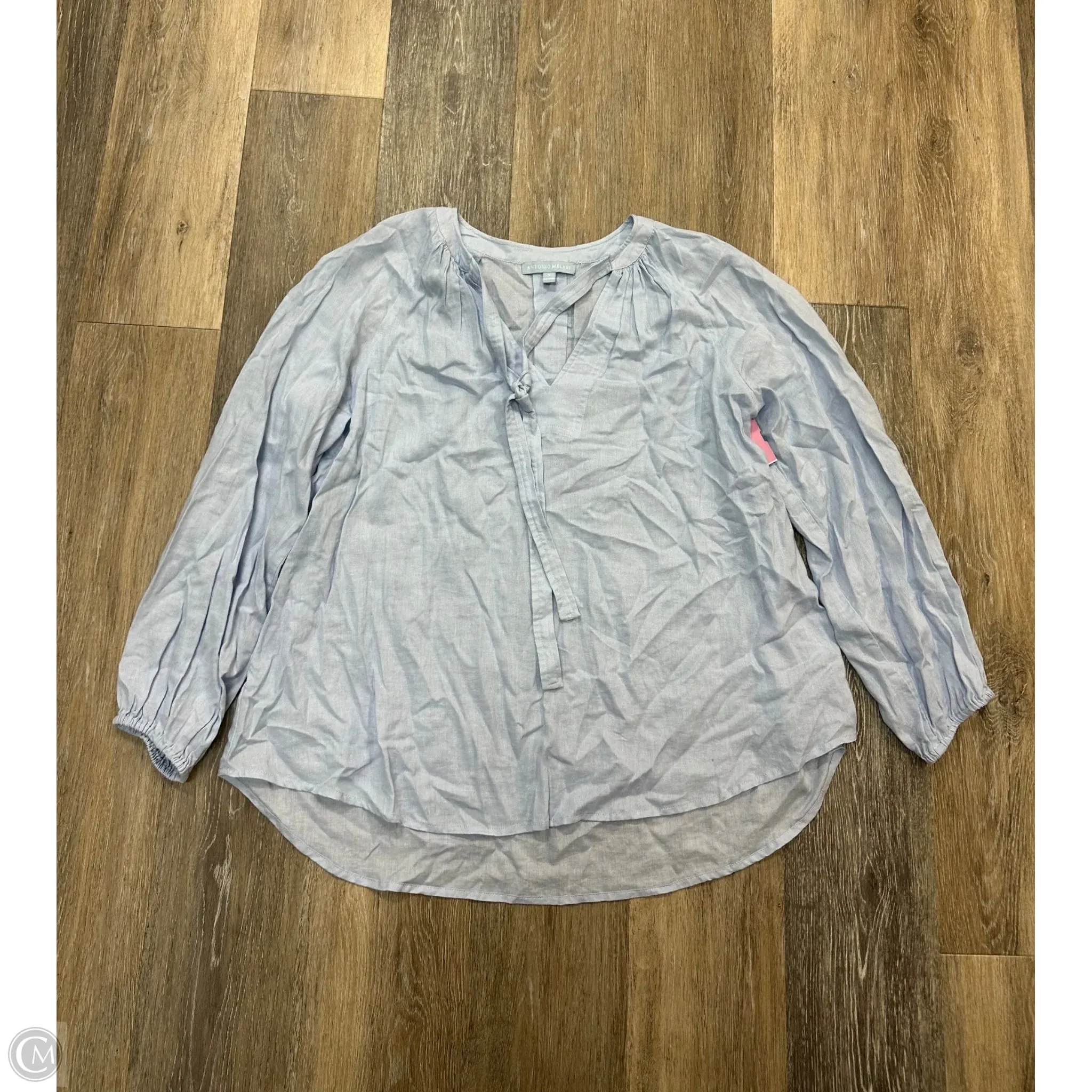 Blouse Long Sleeve By Antonio Melani In Blue, Size: S Minimalist Silhouette Cut Adaptive Temperature Control