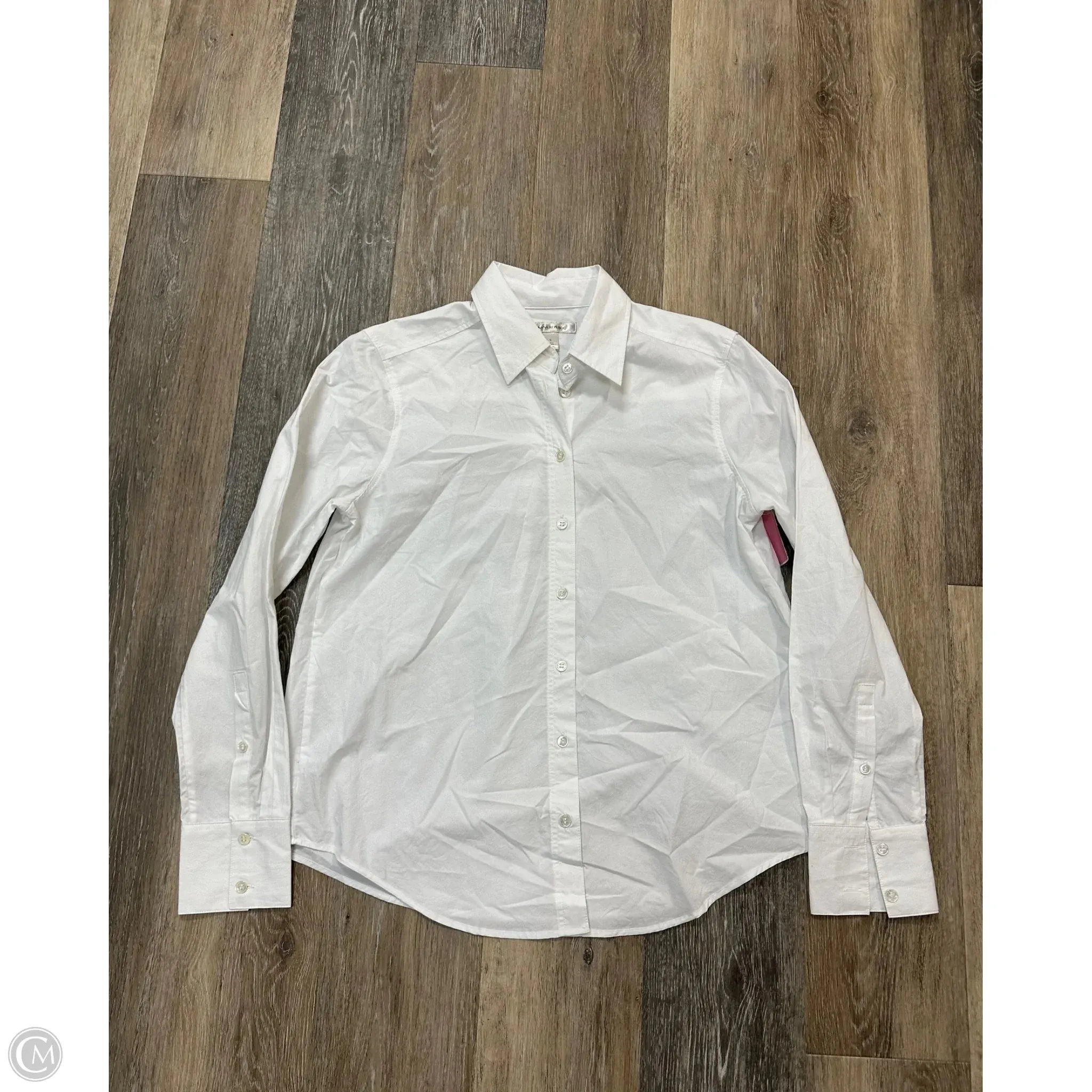 Self Fabric Tie Blouse Long Sleeve By Banana Republic In White, Size: S