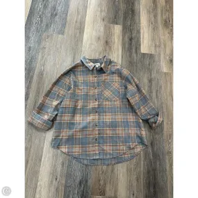 Blouse Long Sleeve By Bke In Plaid Pattern, Size: L Basic Tee AirflowOptimized Design