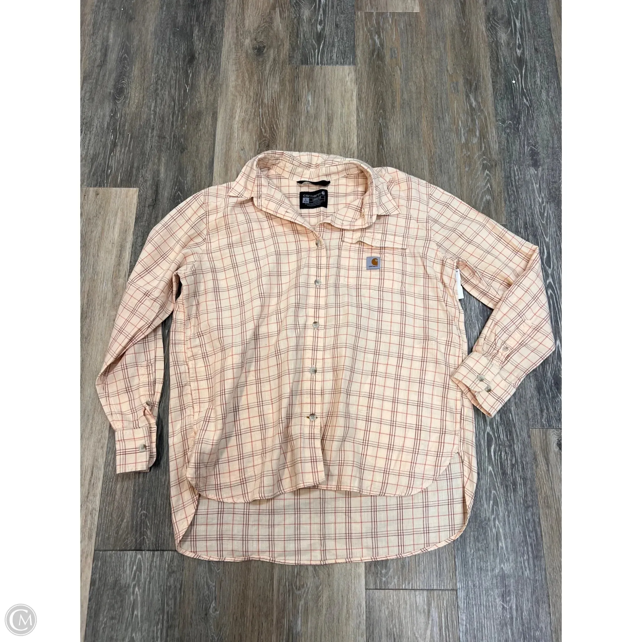 Blouse Long Sleeve By Carhartt In Plaid Pattern, Size: L Durable Color Retention