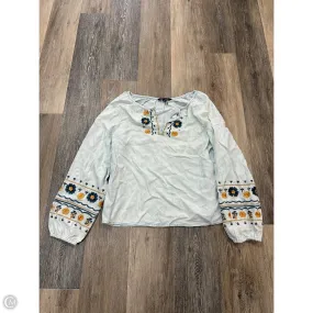 Sporty Sweatshirt Easycare Blouse Long Sleeve By Charlie B In Blue, Size: S