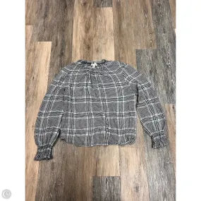 Blouse Long Sleeve By Cloth & Stone In Plaid Pattern, Size: M Cozy Blouse Relaxed Crew Neck Opening