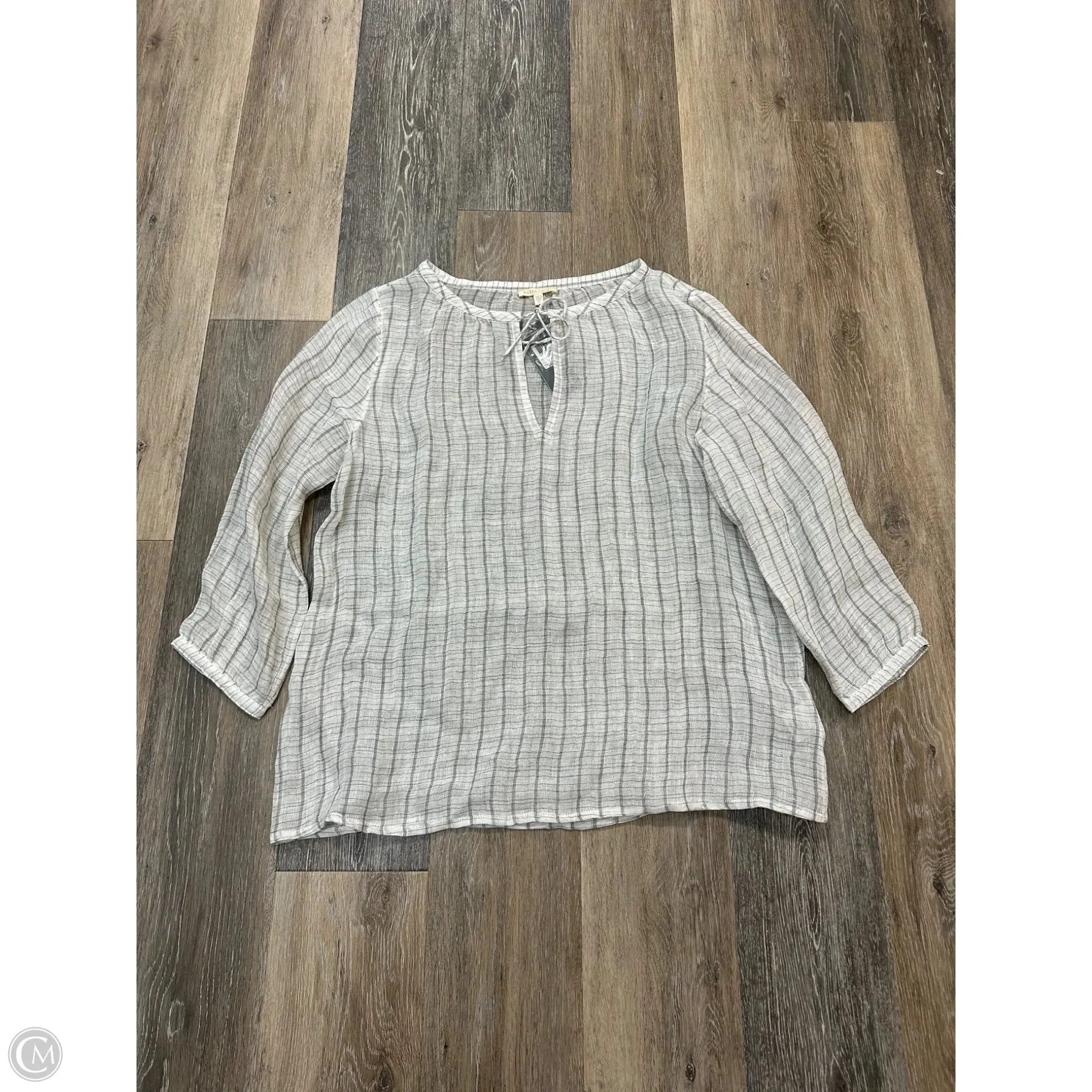 EthicallySourcedMaterial Blouse Long Sleeve By Eileen Fisher In Striped Pattern, Size: M