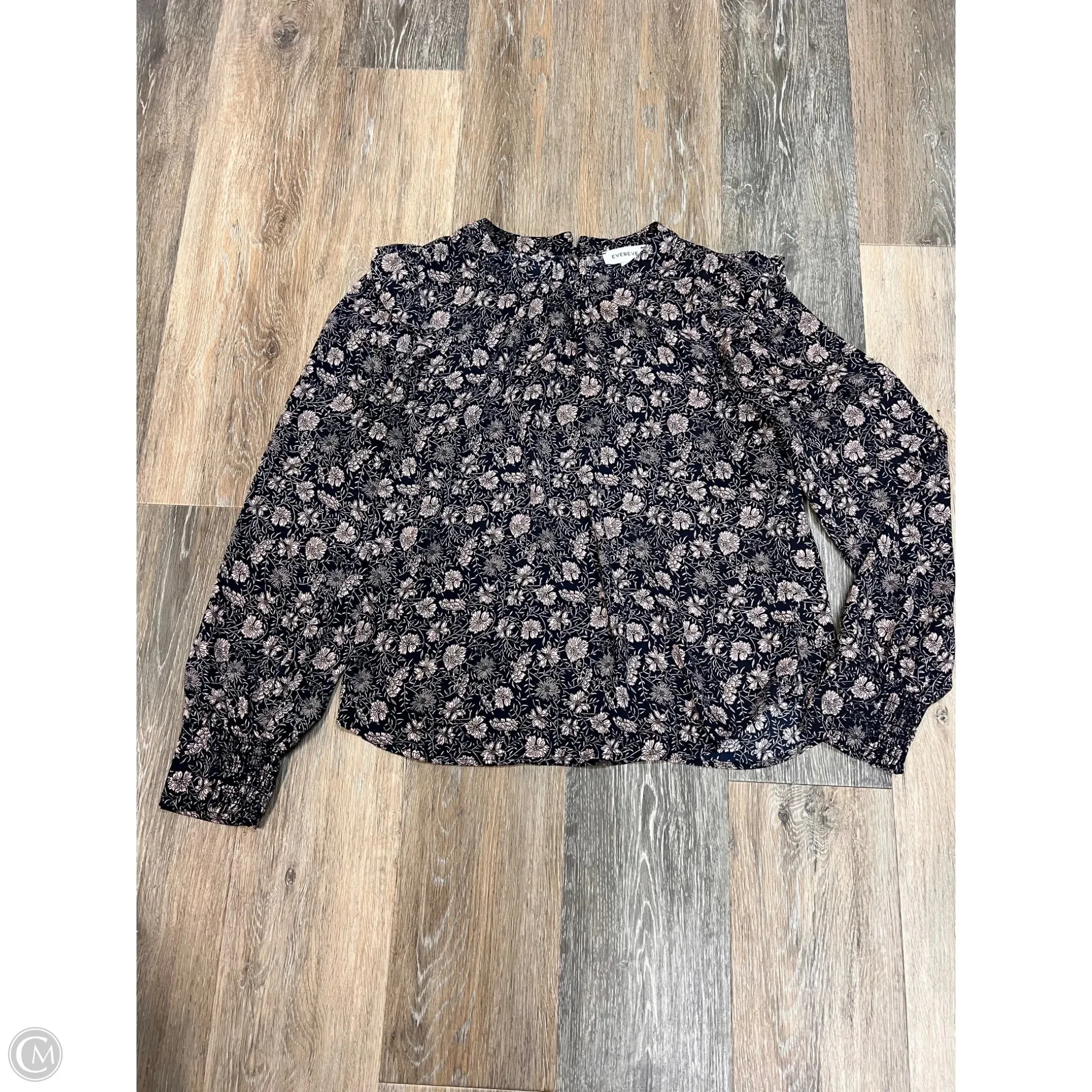 Blouse Long Sleeve By Evereve In Floral Print, Size: S UltraSoftInterior