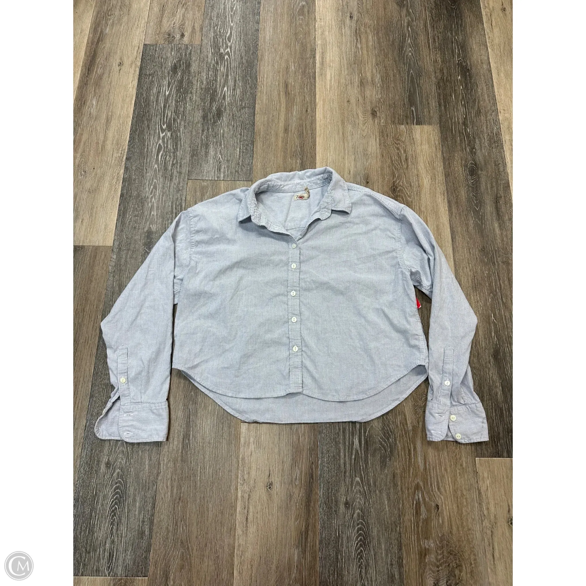 Blouse Long Sleeve By Faherty In Blue, Size: S GarmentDyed CompressionFit
