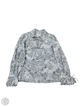 StretchComfortDesign Blouse Long Sleeve By J. Crew In Blue & White, Size: S