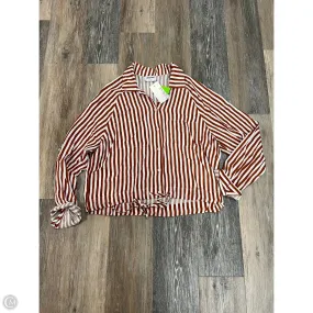 Noise Reduced Zipper Casual Tee Blouse Long Sleeve By LNA Clothing In Striped Pattern, Size: Xs