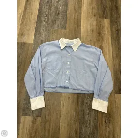 Blouse Long Sleeve By Mng In Blue, Size: L Oversized Silhouette