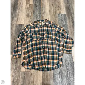 PolyesterBlend Blouse Long Sleeve By Pilcro In Plaid Pattern, Size: 2x