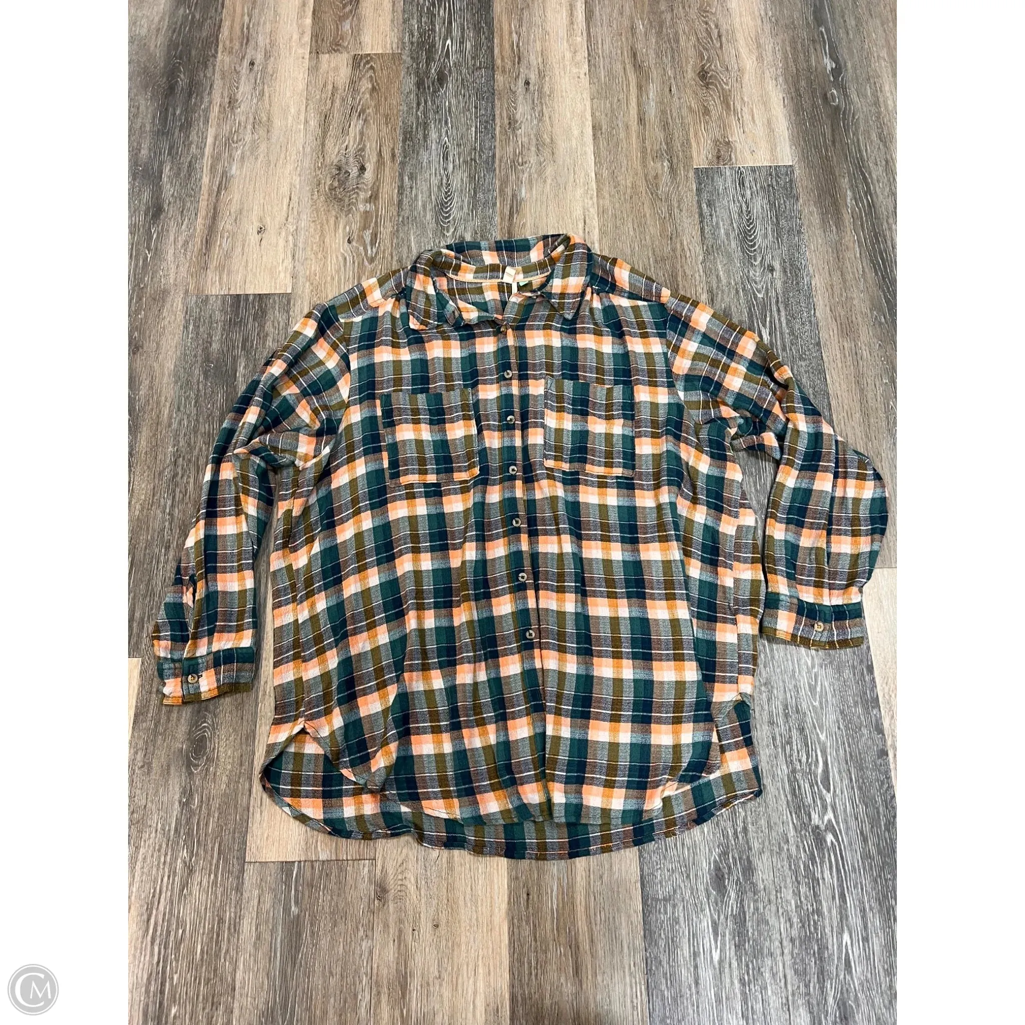 PolyesterBlend Blouse Long Sleeve By Pilcro In Plaid Pattern, Size: 2x