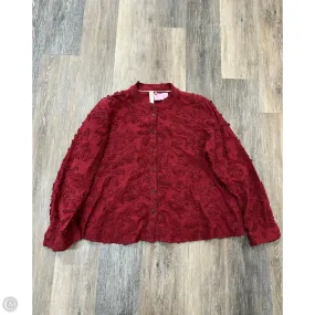 Reinforced Shoulder Panels SnagResistant Fabric Blouse Long Sleeve By Pilcro In Red, Size: M