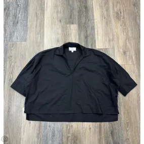 Double Needle Stitching AbrasionResistant Edging Blouse Long Sleeve By Pomander Place In Black, Size: M