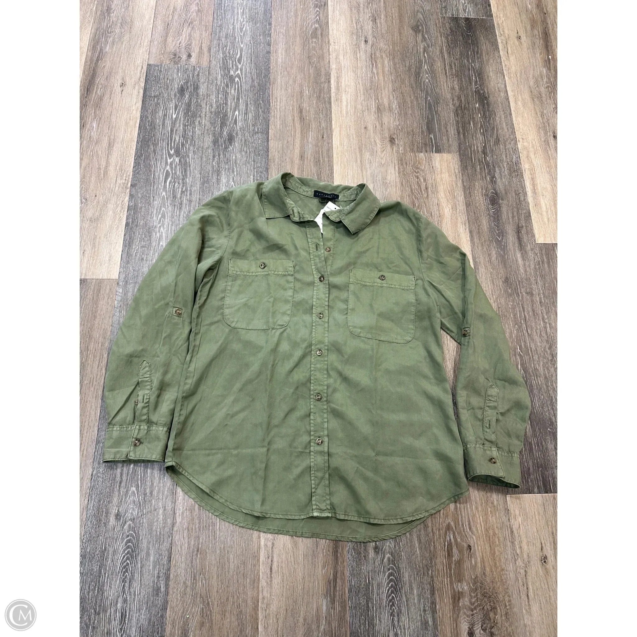 RelaxedSilhouette MoistureWicking Blouse Long Sleeve By Sanctuary In Green, Size: M