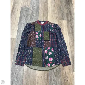 Wrinkle Resistant Textile Blouse Long Sleeve By Sundance In Floral Print, Size: M