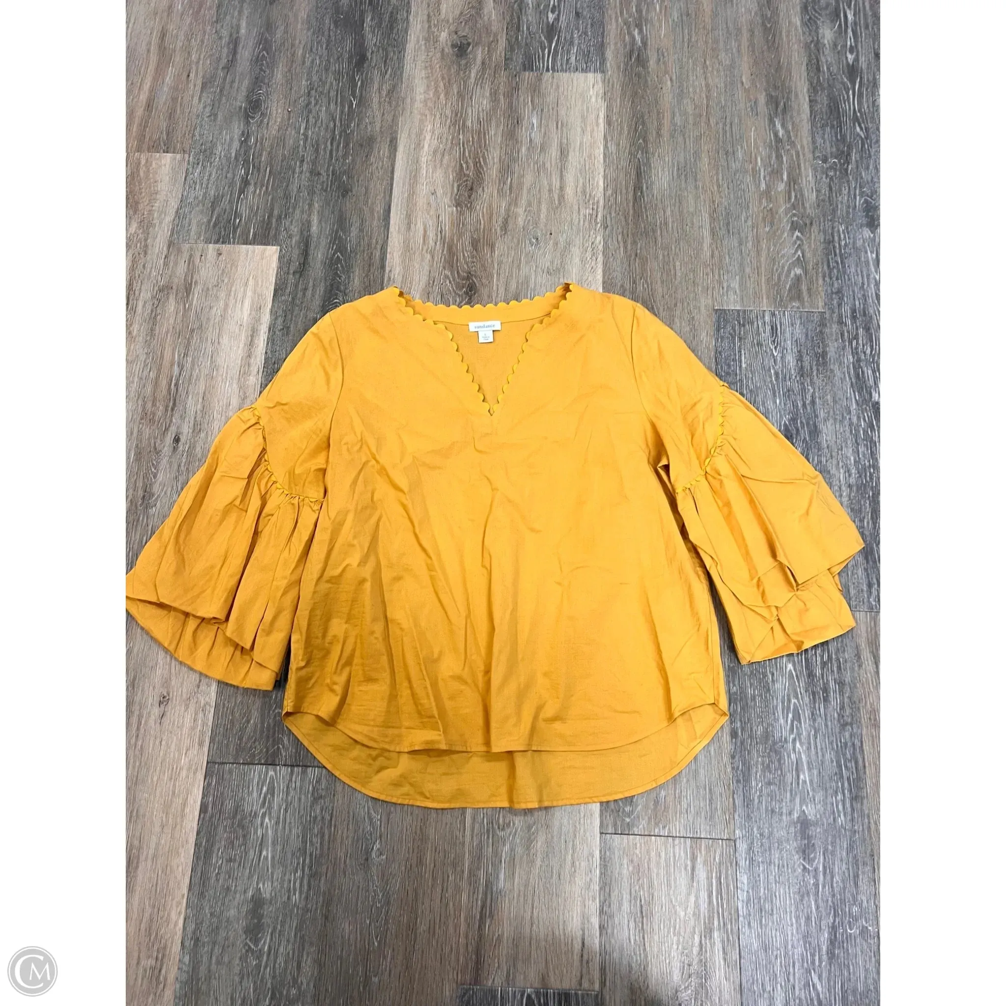 Airflow Vents Blouse Long Sleeve By Sundance In Yellow, Size: L