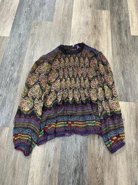 Long Sleeve Tee Low Profile Seaming Blouse Long Sleeve By Tanvi Kedia In Multi-colored, Size: M