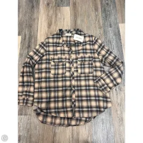 Blouse Long Sleeve By The Nines In Tan, Size: 2x Brushed Interior Antimicrobial Finish