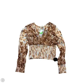 Blouse Long Sleeve By Tiny In Floral Print, Size: L Elastic Edge Binding