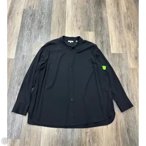 Sun Protective Fabric Blouse Long Sleeve By Vince In Black, Size: Xxl