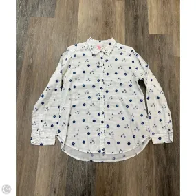 Anti Pill Finish OrganicCotton Blouse Long Sleeve By Xirena In Blue & White, Size: S