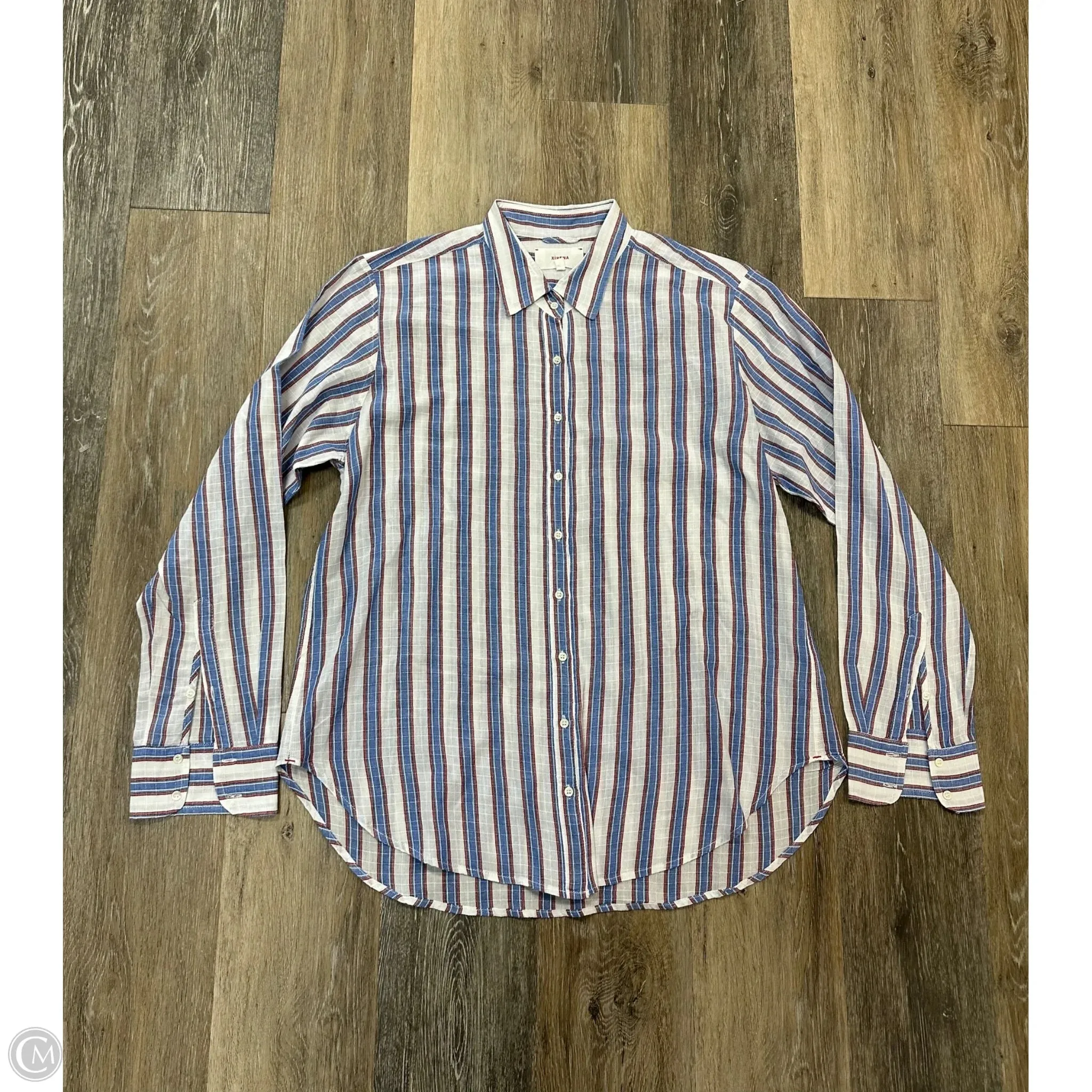 Blouse Long Sleeve By Xirena In Striped Pattern, Size: S TemperatureRegulating Material FlatlockSeamTechnique
