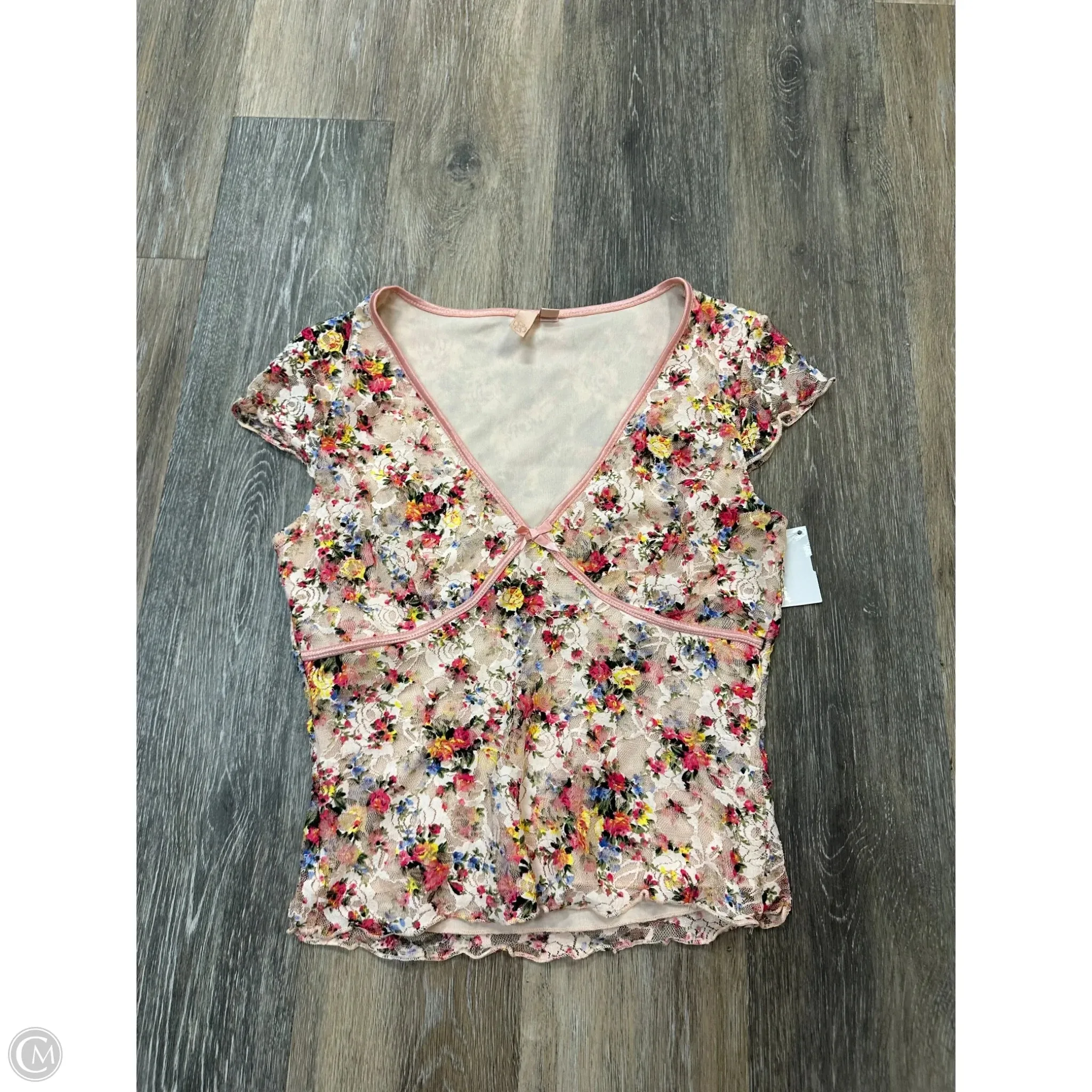 Blouse Short Sleeve By Cmc In Floral Print, Size: M Relaxed Tank Organic Cotton Fiber