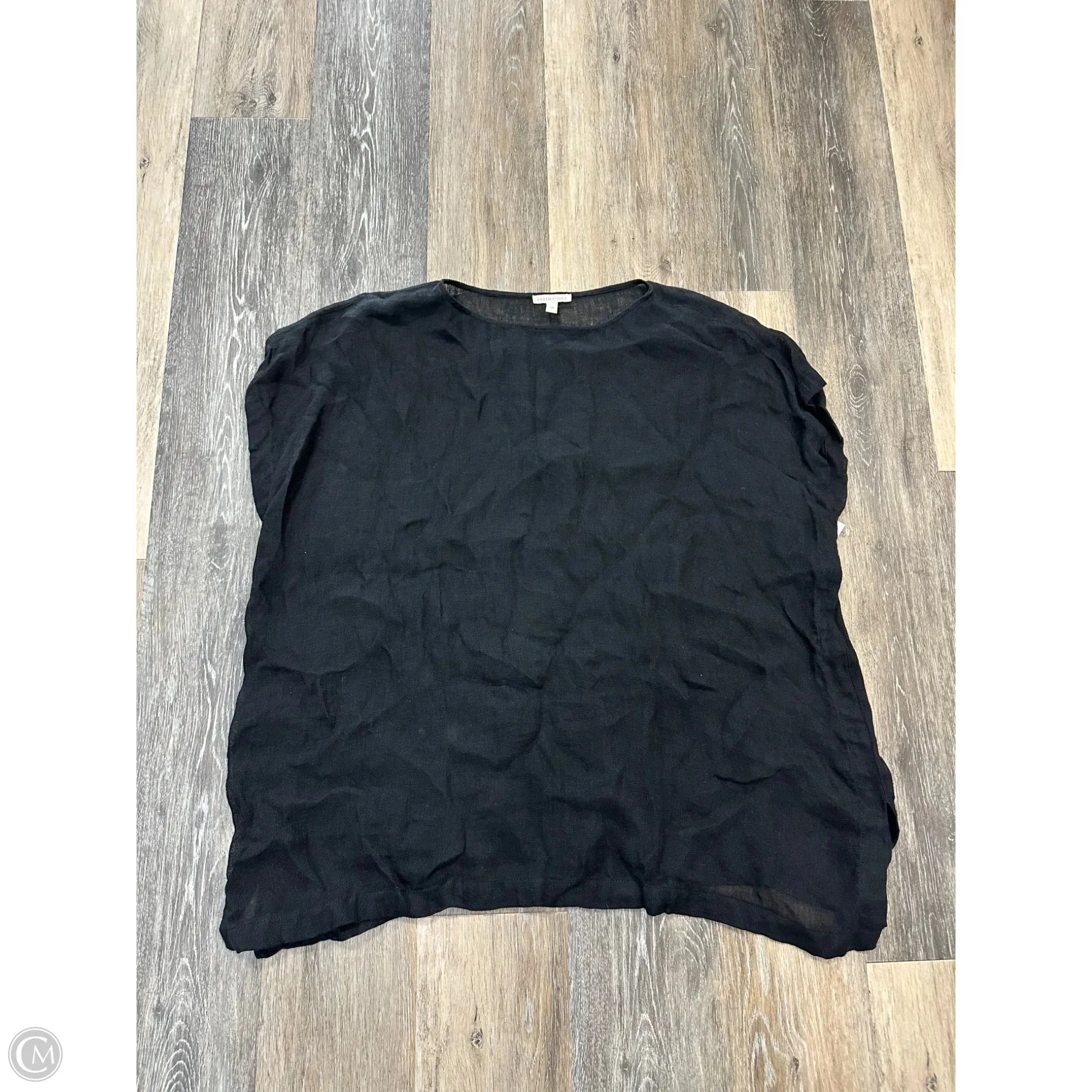 Active Wear Blouse Short Sleeve By Eileen Fisher In Black, Size: S