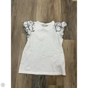Comfortable Cotton SlimFit Blouse Short Sleeve By English Factory In White, Size: S