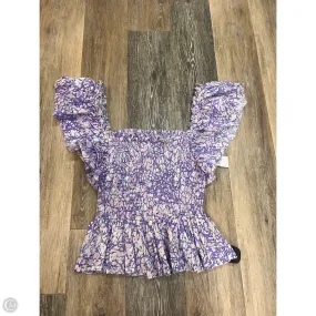 Comfy Style Blouse Short Sleeve By Love the Label In Purple, Size: M