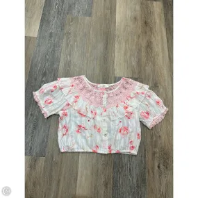 MultiPocket Design Blouse Short Sleeve By LOVESHACKFANCY In Pink, Size: S