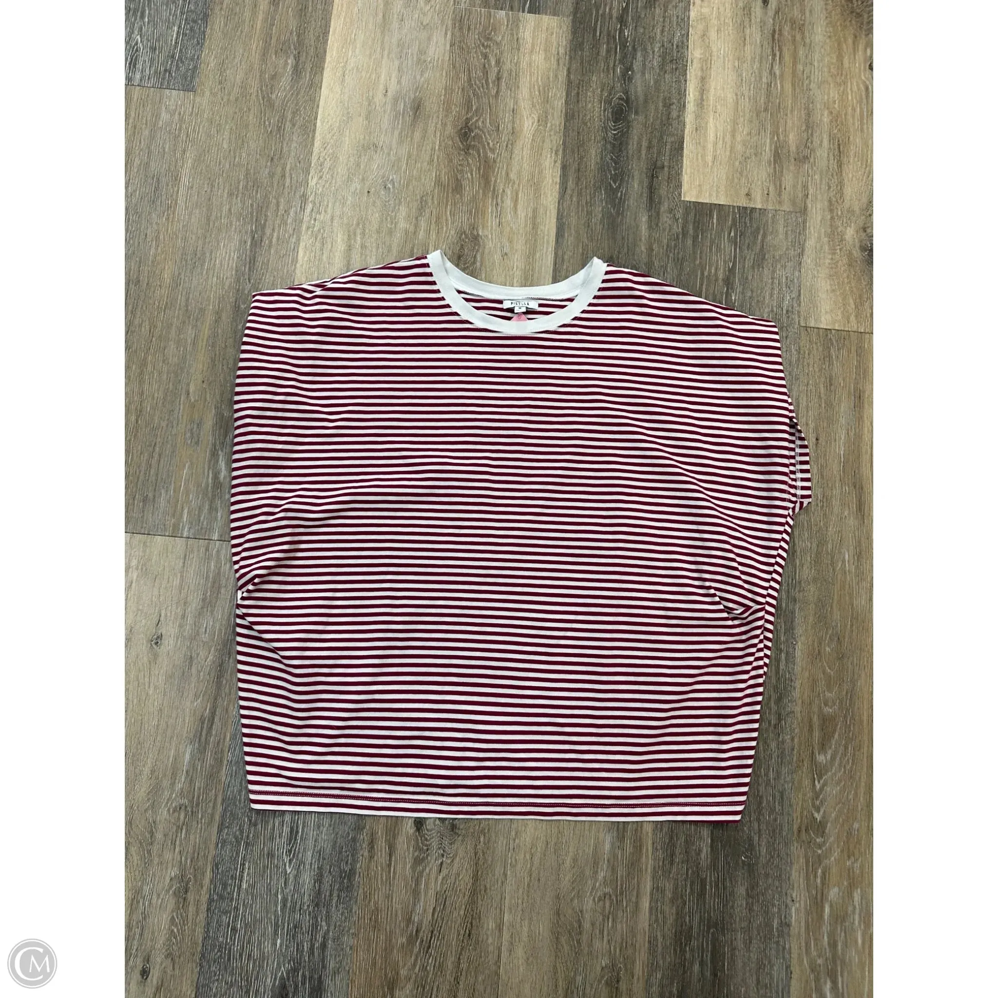 Blouse Short Sleeve By Pistola In Red & White, Size: M Breathable Construction