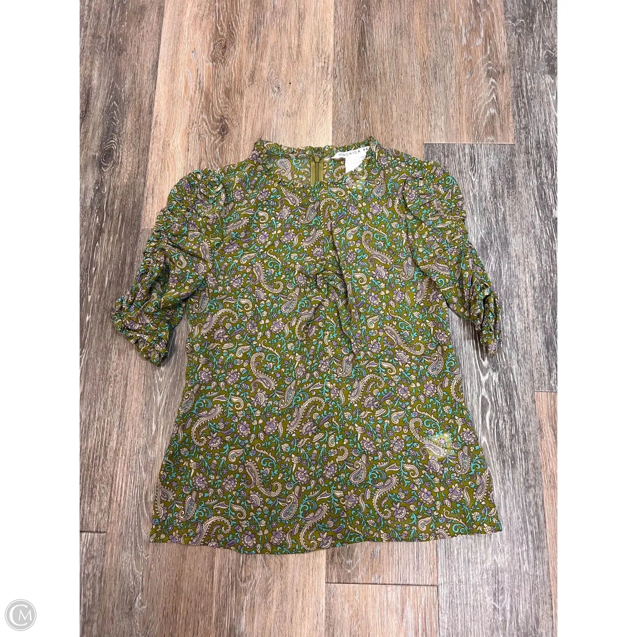 Stay Cool Technology DoubleLayeredShoulders Blouse Short Sleeve By Veronica Beard In Green, Size: 4