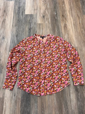 ElasticTrimming Everyday Fashion Blouse Designer By Max Mara In Floral Print, Size: L