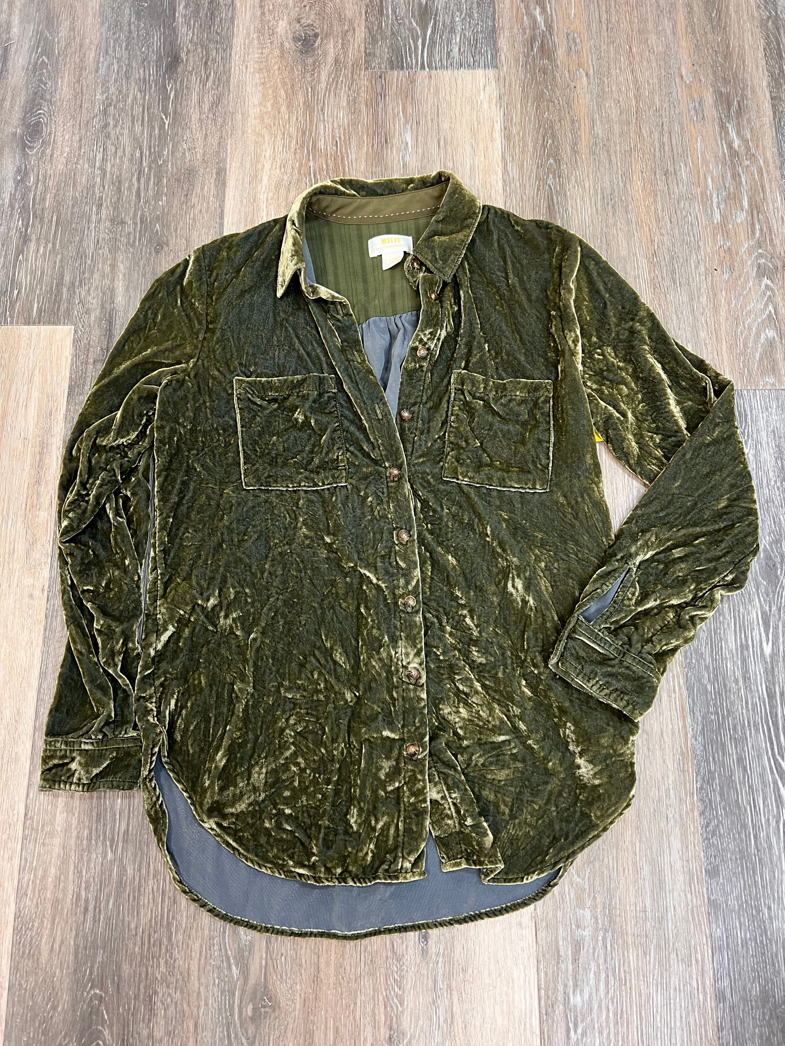 Blouse Long Sleeve By Maeve In Green, Size: 0 DurableReinforcement Resilient Fabric Blend