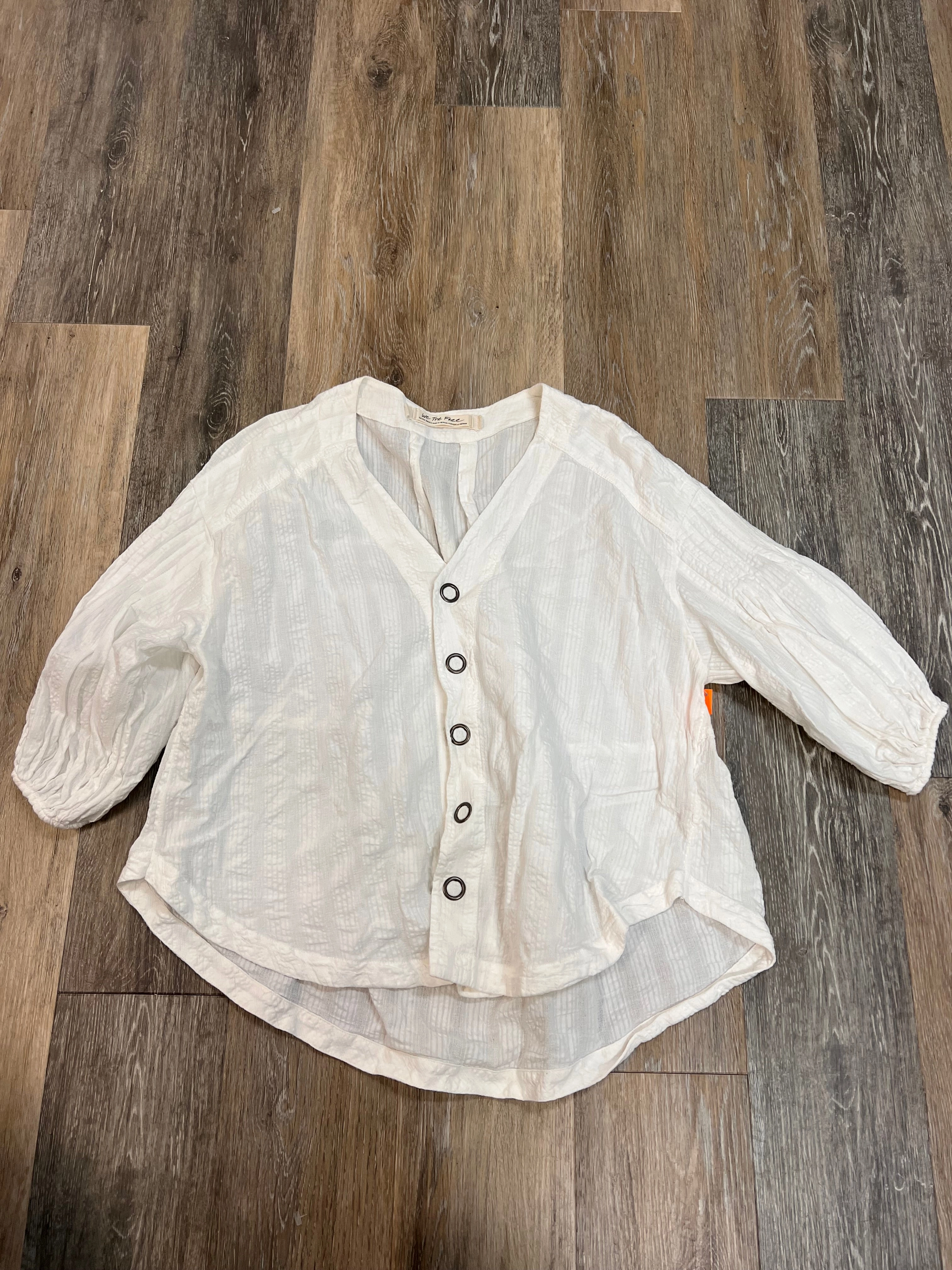 RollUpSleeves Blouse Long Sleeve By We The Free In White, Size: Xs
