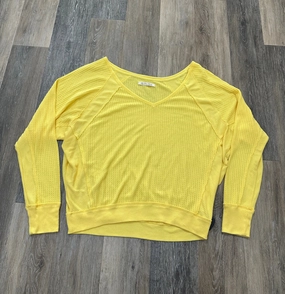FourWay Stretch Blouse Long Sleeve By We The Free In Yellow, Size: L