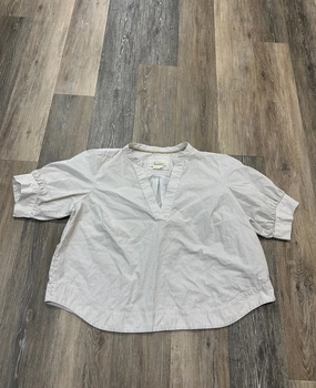 RibbedCuff QuickDry Blouse Short Sleeve By Anthropologie In Striped Pattern, Size: 1x