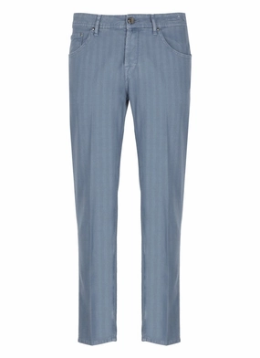 Blue Cotton Jeans Simple Choice Garment Dyed Technique