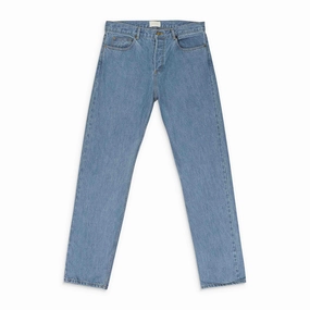 Textured Vibrant Straight Leg Design BLUE JAPANESE SELVEDGE 5-POCKET DENIM