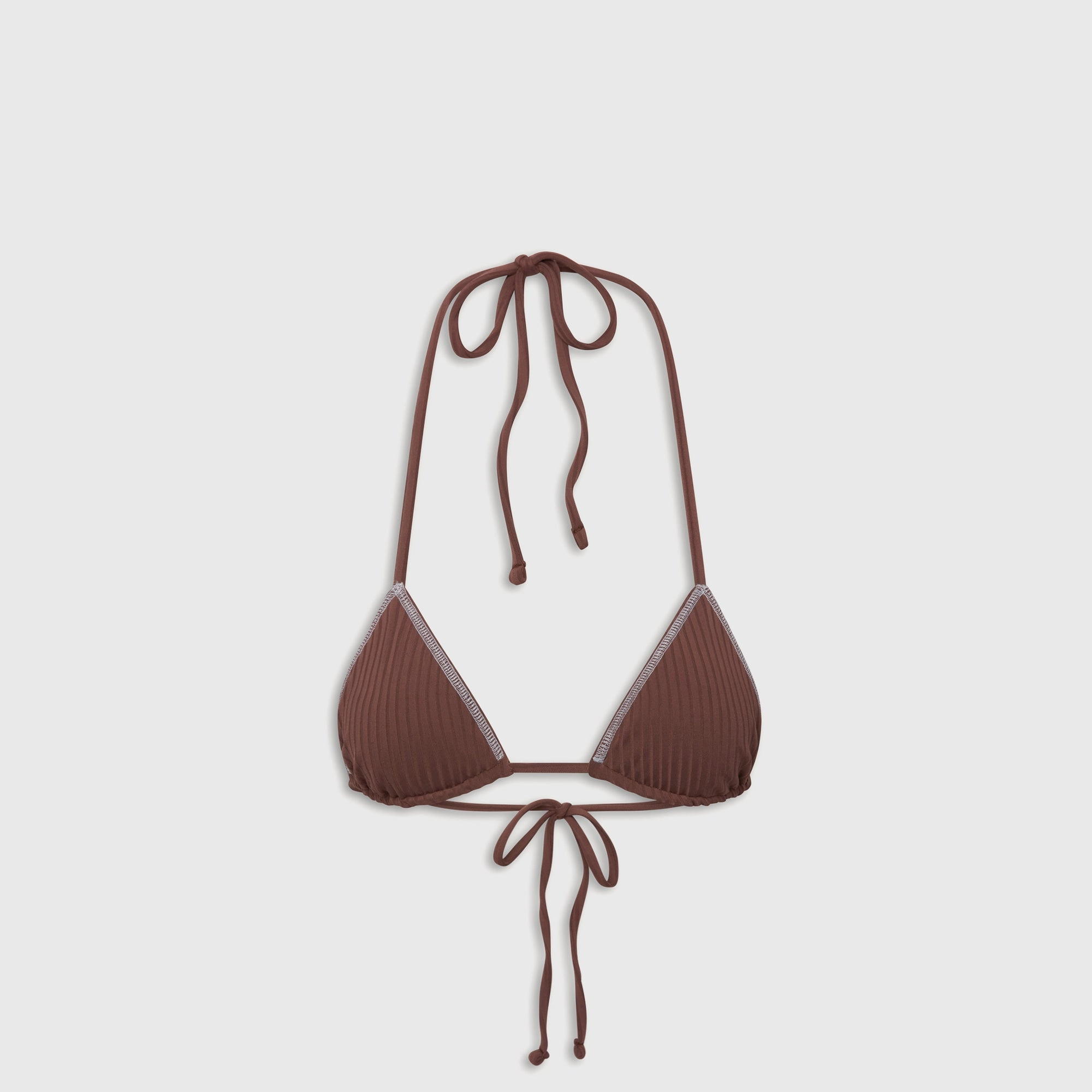 Frankies Bikinis Nick Ribbed Top - Brown Sugar Quick Dry Fabric Teen Trend