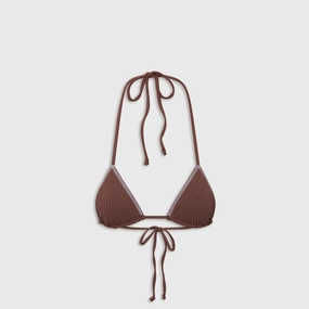 Frankies Bikinis Nick Ribbed Top - Brown Sugar Glow In Dark Accents Shimmer-Effect