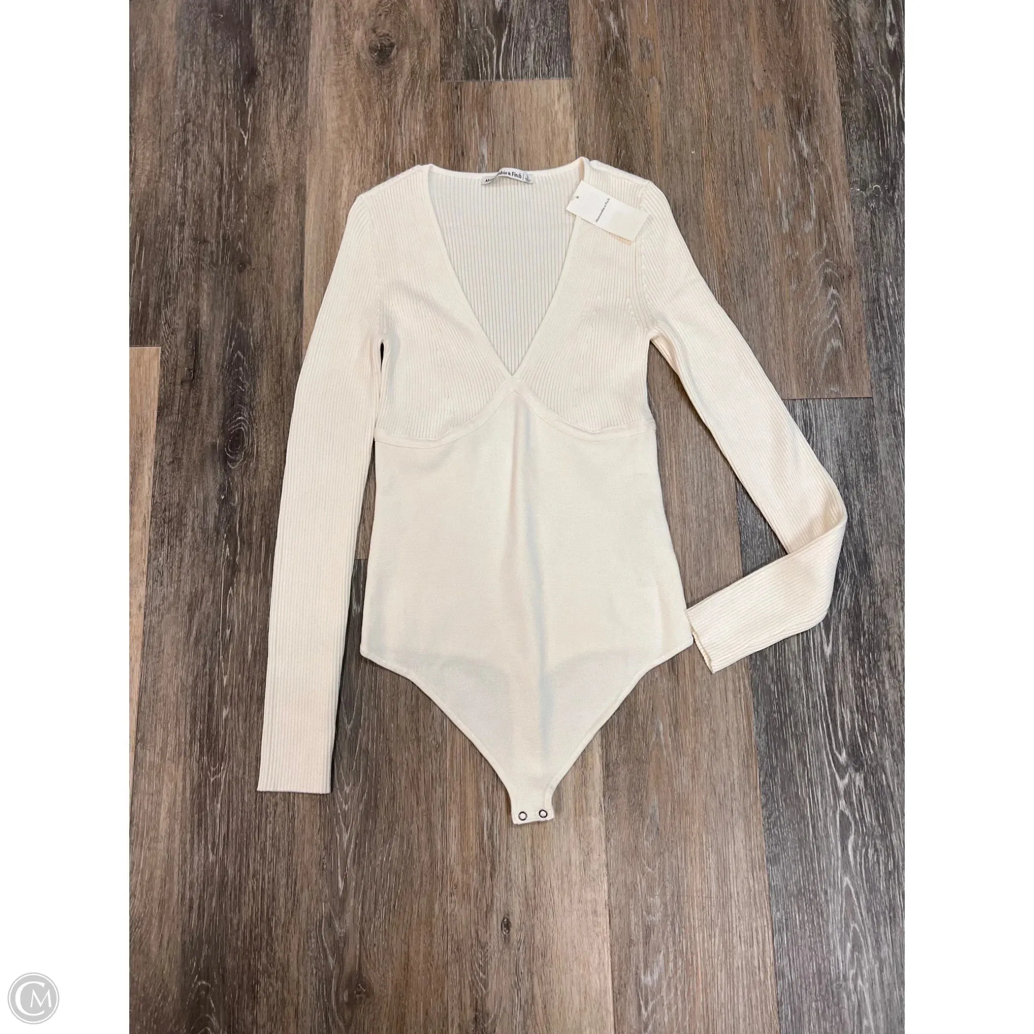 HighStretch Drop Shoulder Bodysuit By Abercrombie And Fitch In Cream, Size: S