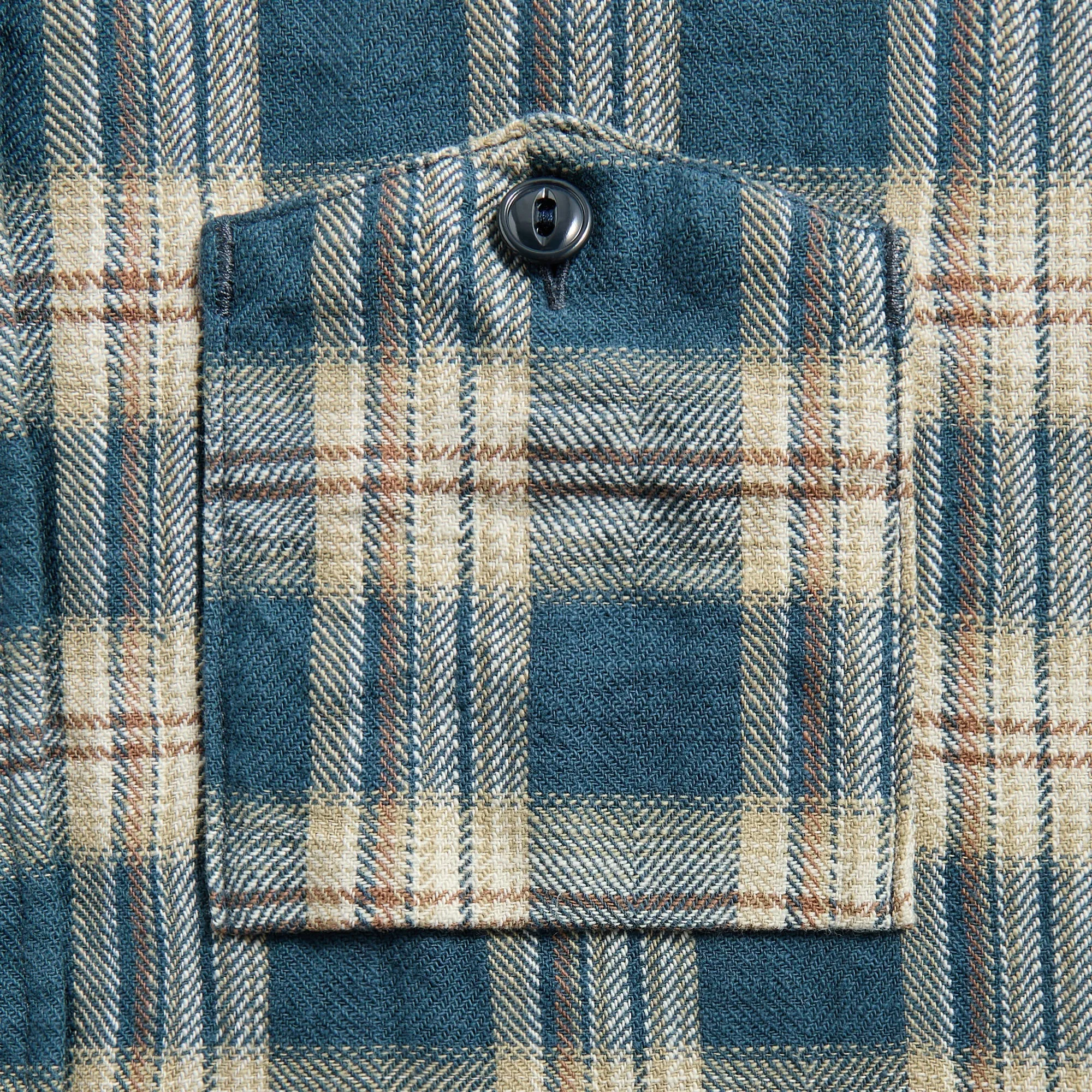 Engineered Garments Work Plaid Jacquard Shirt - Navy Standalone Option Anti Cling Fabric