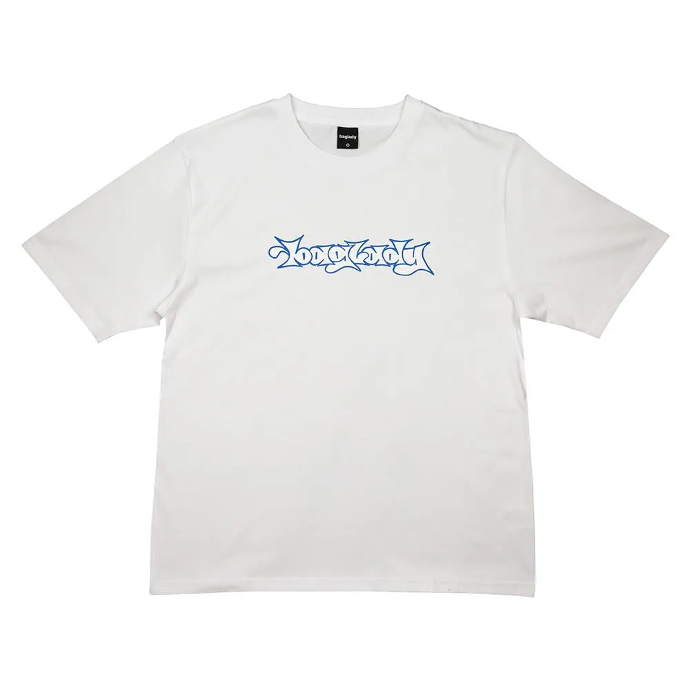 Baglady Bootleg Throw Up Logo T-shirt - White Leather combination Casual Layering
