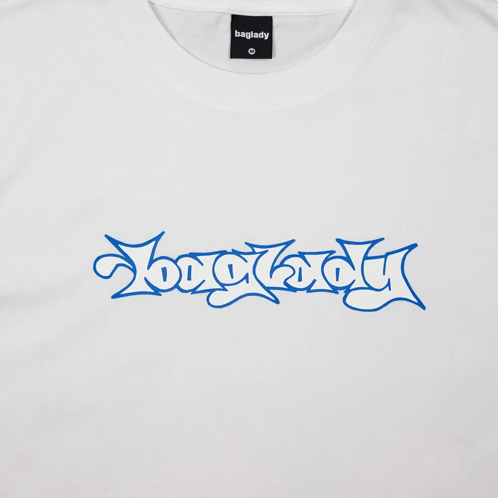 Baglady Bootleg Throw Up Logo T-shirt - White Tagless Design