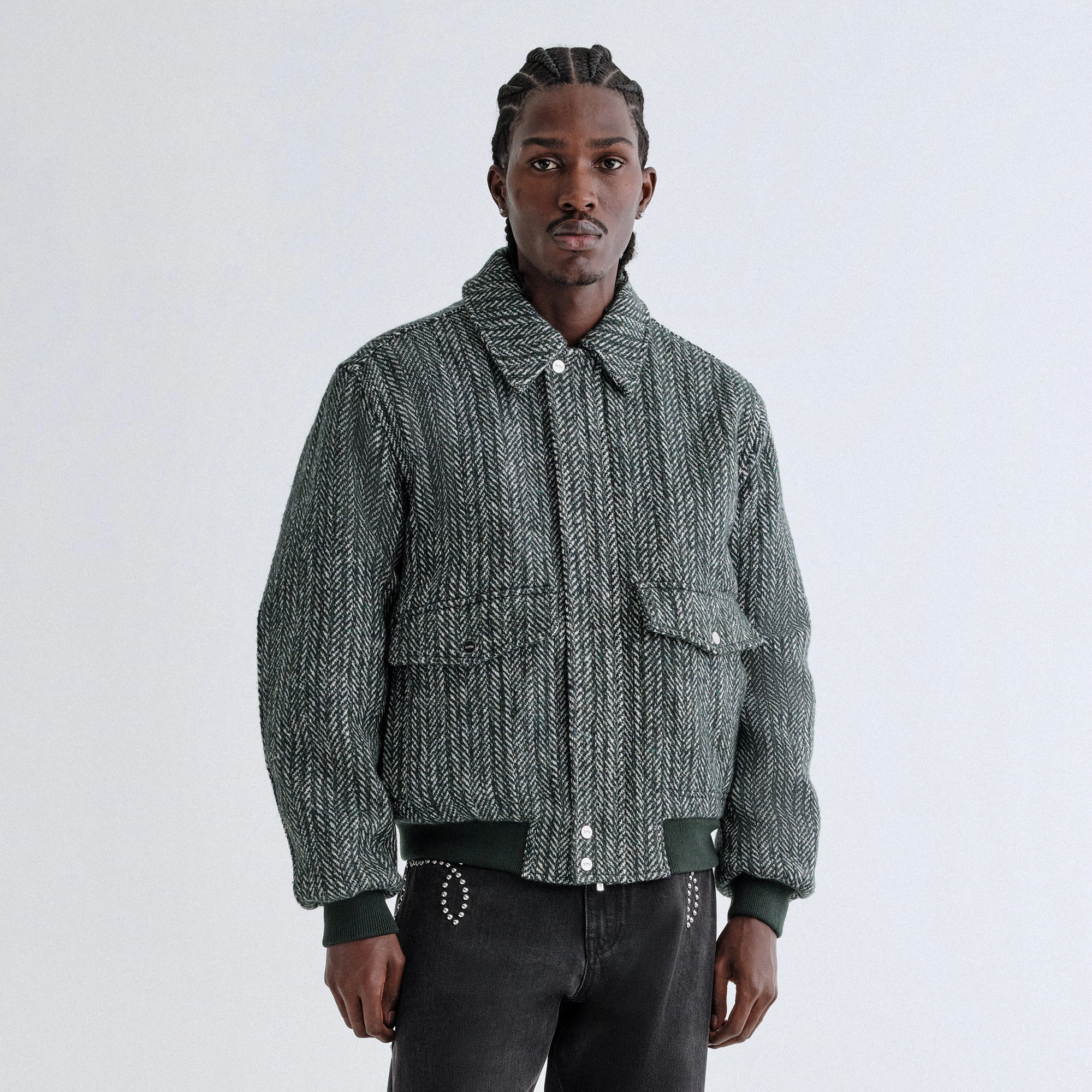 Sustainable Packaging Airflow Ventilation Kith Herringbone Hawthorne Flight Jacket - Stadium